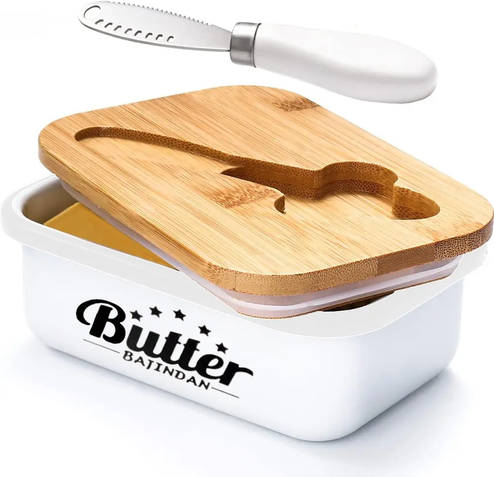 Butter Dish with Lid for Countertop, Stainless Steel Multipurpose Butter Knife, Butter Container with Double High-Quality Silicone – Perfect Mother's Day Gift for Kitchen
