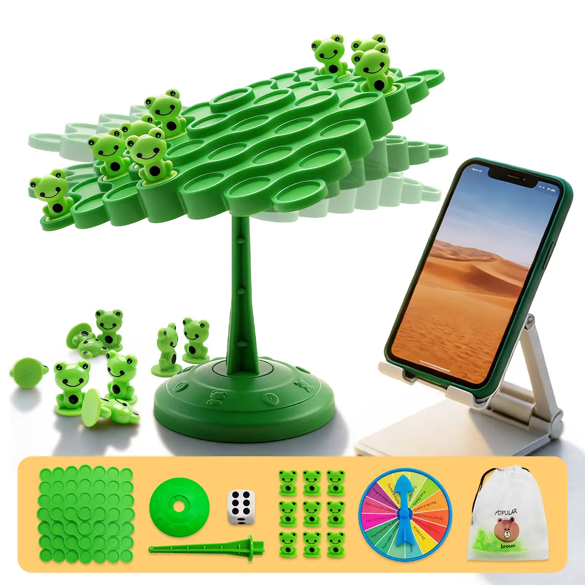 Frog Balance Tree Game Toy - 2-Player Battle, Parent-Child Interactive Family Tabletop Puzzle, Educational Chess Board for Kids and Adults