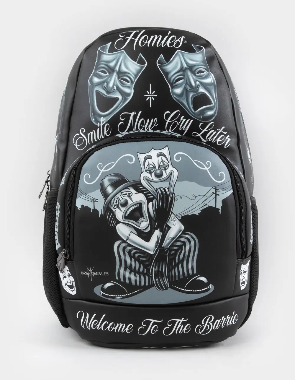 DGA Homies Smile Now Backpack, Black Combo DGA Homies Smile Now Backpack, Black Combo