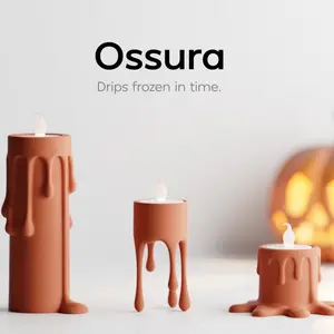 Ossura Candle Set - Drips Frozen in Time - Unique Halloween LED Decor - Perfect for Festive and Everyday Use - Includes Pillar Hover Pool Designs
