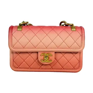 Pre-owned CHANEL Leather Crossbody Bags Sunset On The Sea Flap Quilted Caviar Crossbody Bag