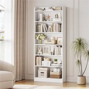 【On Sale】Yaheetech 6/7 Tier Open Shelf Bookshelf, Modern Simple Tall Bookcase with Top Open Compartment for Office, Study, Living Room