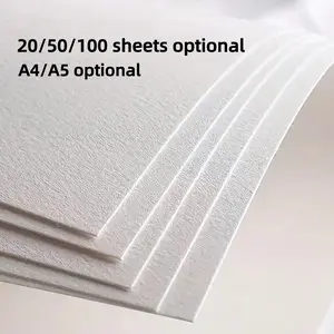 20/50/100 Sheets A4/a5 Watercolor Paper, Cotton Texture Blank Drawing Paper for Sketching, Ideal for DIY Crafts, School, Office, Art Supplies