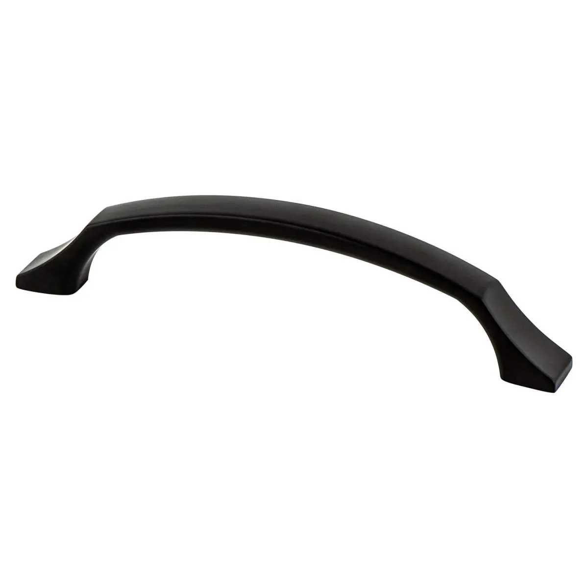 Berenson Century Edge Pull Metal Door Hardware, 128 mm CC, 5-13/16 in (148 mm) Size, Matte Black Finish, Simple Design, Includes Mounting Screws