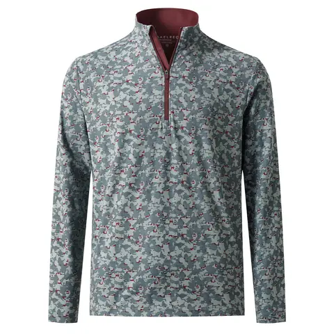 MAELREG Men's Plaid & Camo Printed Golf Quarter Zip Pullover, Lightweight Long Sleeve Performance Fit Stylish Fashion Menswear Top