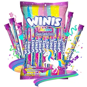 Winis Unicorn | Chewy Candy Swirl | Cotton-Candy Flavored | Sharing Size 4.3 Oz Bag - 11 Pieces | Easter Candy Variety Bag