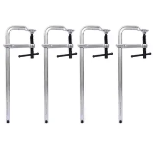 Bar Clamps Set, Drop Forged Steel Bar Clamps, Steel F Clamps for Welding, Woodworking, Metal working, DIY and Crafts,12 inch x 3inch Throat,Pack of 4