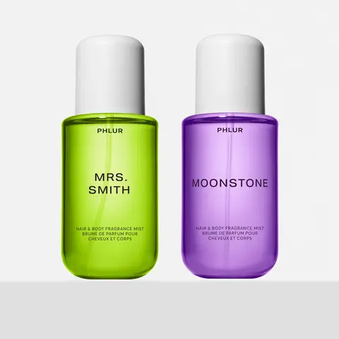 PHLUR Lush Fruit Body Mist Duo - Mrs. Smith and Moonstone Full Size Hair & Body Fragrance Mist Set (2 x 8 fl oz)