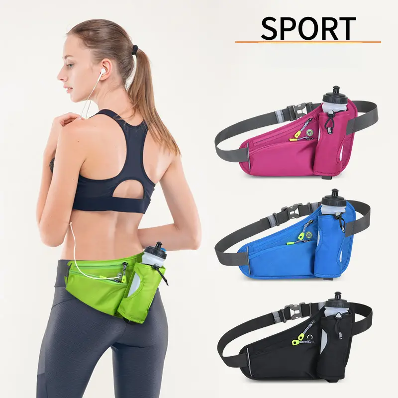 Storage bag, outdoor sports waist bag, multifunctional fitness water bottle waist bag, waterproof running phone bag
