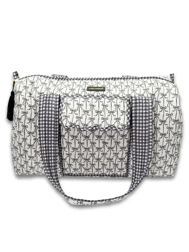 Simply Southern Quilted Black Bow Duffle Bag