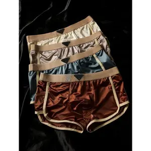 4-piece satin shorts set, light luxury style, soft and comfortable fit, men's boxer briefs, perfect for home and vacation