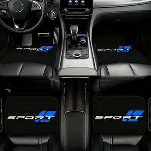 Trendy and Cool Sports-themed English Design Printed Car Mats, Made of Durable, Wear-resistant, and Non-slip Materials. Suitable for Front and Rear Seats, Compatible with Most Vehicle Floor Mats. Interior Protection Car Mats, Premium Automotive Floor