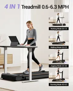 4 in 1 Folding Treadmill with Removable Handles, LED Display & Remote Control, Portable Walking Pad for Home Office