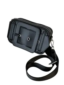 Square Buckle Camera Bag for Women, Simple Sweet Cool Style, Wide Strap Design, Daily Commute Versatile Shoulder Bag