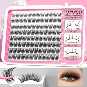 Self-adhesive false eyelash clusters, Fluffy false eyelashes, Slender Manga Style Glue-free false eyelash extensions Lightweight D-curl clusters 8-16mm pre-glued clusters Individual false lashes Effortless makeup application