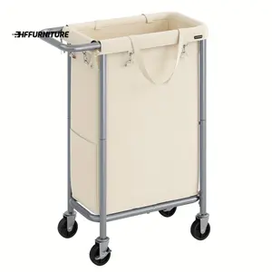 New store discount New store discount SONGMICS 37-Gallon Rolling Laundry Basket with Wheels - 2-Section Organizer, Durable Steel Frame, Removable Easy-Clean Liners, Comfortable Handle, Blanket Storage for Versatile Needs, Large 140L Capacity