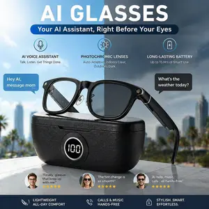 [Summervibes] Tukio G1 Smart AI Translator Camera Glasses with Charging Case HD 4K Camera Surround Sound Bluetooth Calling UV Protection Photochromic Lenses for Travel Vlogs and Outdoor Adventures outdoorfun