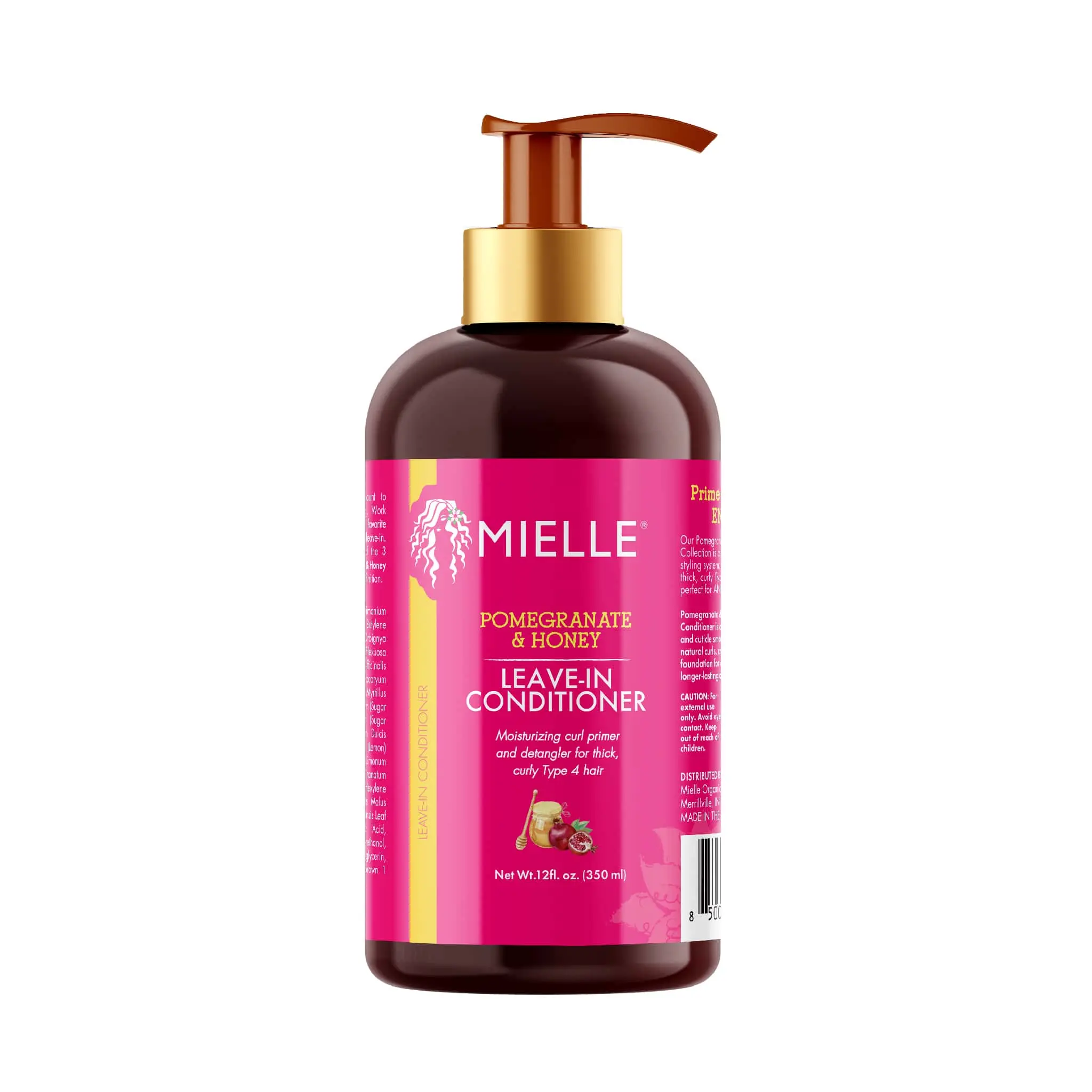 Mielle Pomegranate & Honey Leave-In Conditioner, 12 oz - Lightweight, Hydrating Haircare for Frizz Control & Moisture - For Thick, Curly & Type 4 Hair