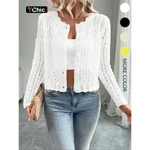 Women's Plain Button Front Sweater Cardigan, Basic?Casual Long Sleeve Cardigan for Daily Wear, Ladies Knitwear for Spring & Fall