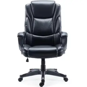 Staples Mcallum Ergonomic Bonded Leather Swivel Manager Chair, Black (51473)