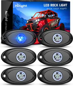 ilight LED Rock Light 6PCS Blue Light Pods Waterproof Under Body Wheel Well Light Exterior Interior Lights for Car Truck Pickups ATV UTV SUV  dealsforyoudays