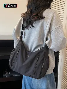 Fashionable and casual versatile crossbody bag, Crossbody Tote Bag, solid color, simple and versatile, single shoulder bag, solid color, multiple pockets, trendy armpit bag suitable for work, shopping, daily commuting