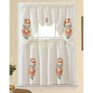 Bt471-Orange Polyester Kitchen Curtain