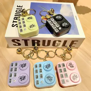 2026 New Upgraded Mini Playable Musical Turntable Keychain - Cartoon Creative Light Electronic Game Console Bag Charm, Mini Gifts for Coworkers, Mens Gifts, Funky Unique Accessories