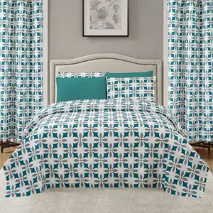 •King Blue Geometric Bed Sheets 8 pieces for sale