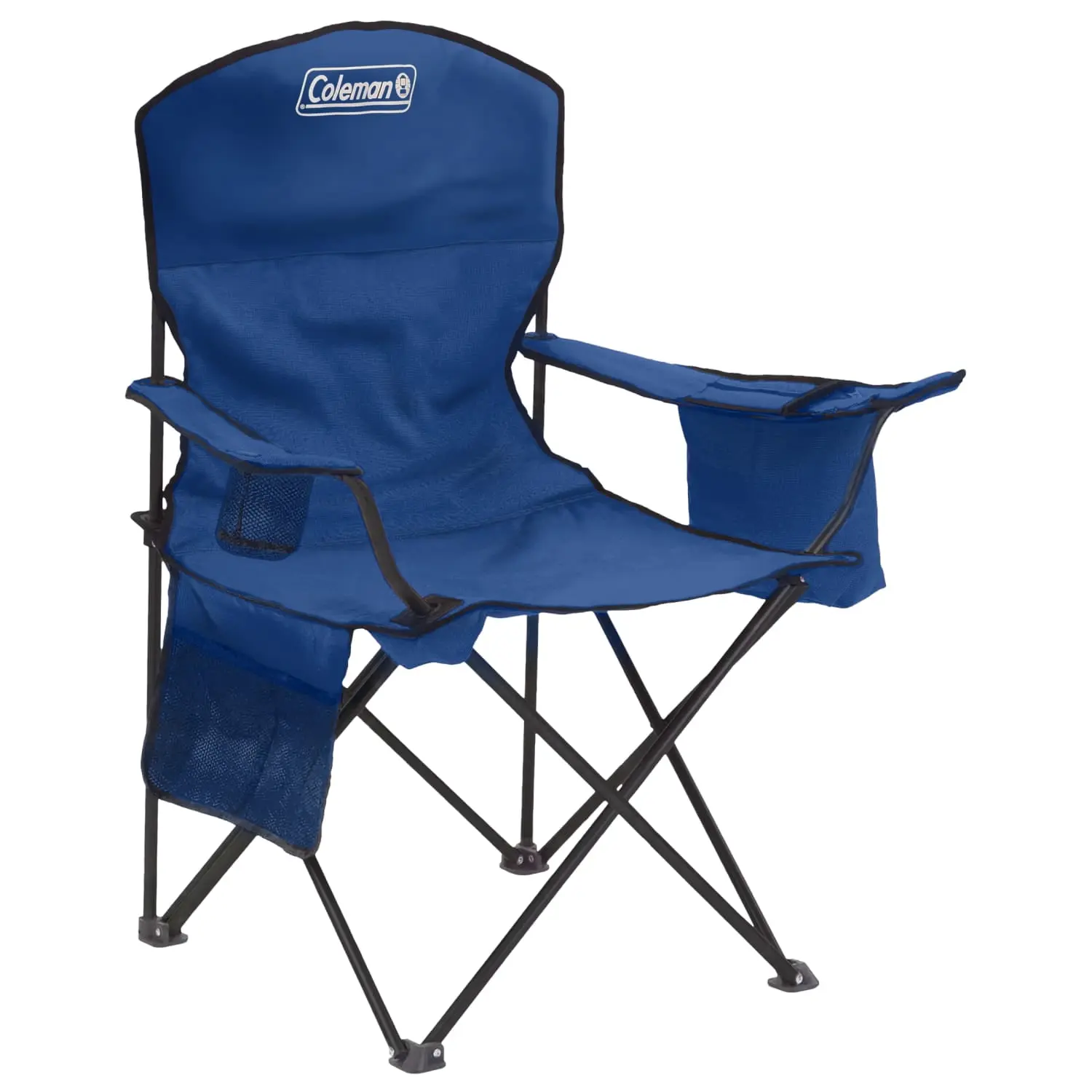 Coleman Portable Camping Chair - 4-Can Cooler, Cushioned Seat & Back, Side Pockets, Cup Holder, Included Carry Bag - Ideal for Camping, Tailgating, Patio