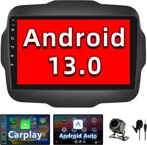 Binize Android 13 Touchscreen Car Stereo Compatible with Jeep Renegade 2015 2016 2017 2018 2019 2020 Wireless CarPlay & Android Auto, GPS Navigation, Bluetooth, WiFi, FM Radio, Backup Camera