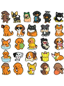 26 Piece Cute Cartoon Pet Dog Animal Shoe Charms, Rubber Charms for Shoes, PVC Soft Rubber Detachable DIY Garden Shoe Decorations, All Seasons Accessory