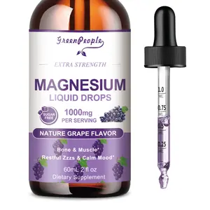 Magnesium Glycinate Liquid Drops - 1000mg 5-in-1 High Absorption Liquid Magnesium for Sleep with D3/K2/B6, Fast-Acting, Bone, Muscle & Sleep, Sugar-Free Grape Flavor, 2fl O