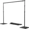 Heavy Duty Metal 8x10 ft Adjustable Photo Backdrop Stand Kit with Steel Base, Clamps, Easy Assembly, Compatible with Muslin Backdrops, Fabric for Photo Studios, Weddings