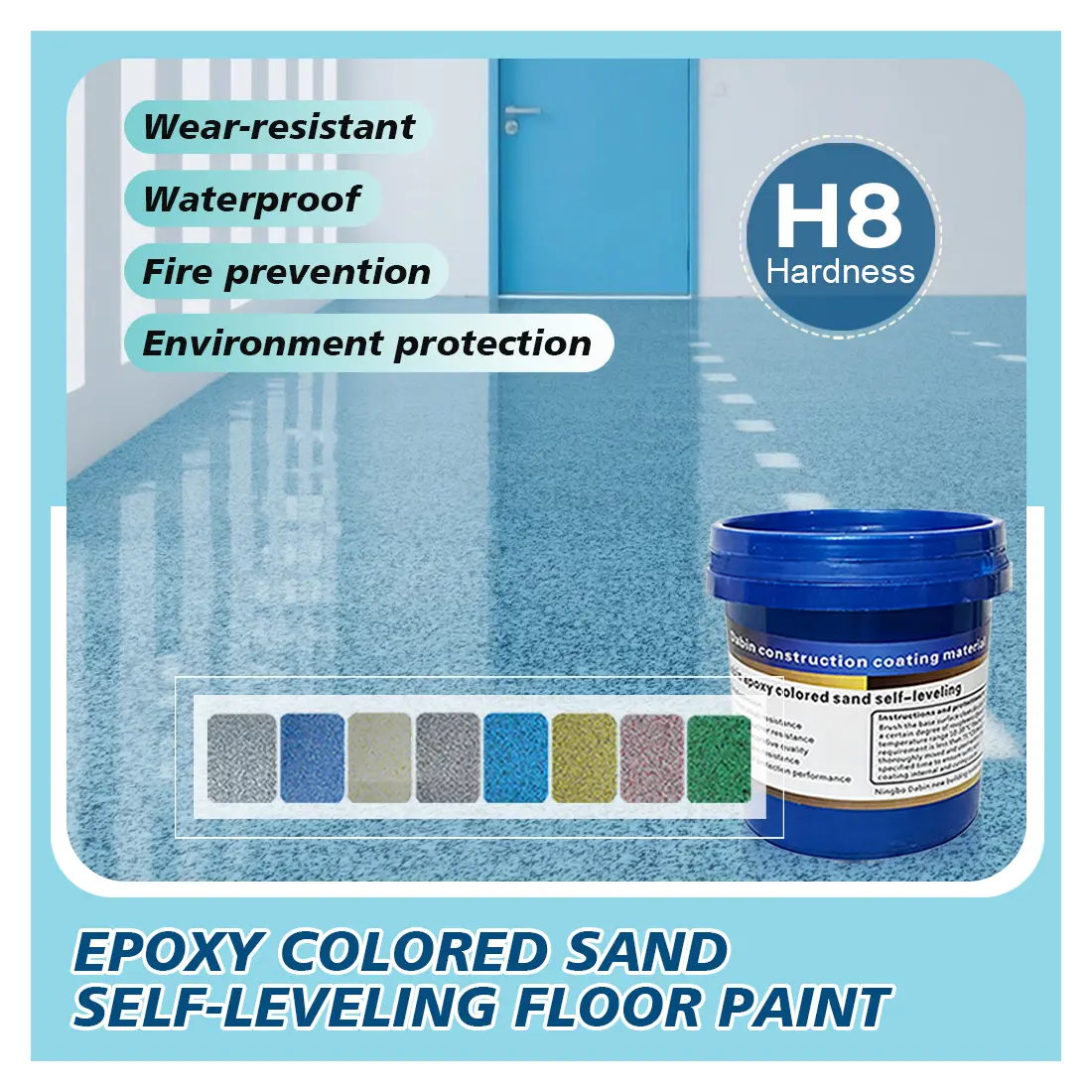 High-Gloss Floor Epoxy Paint, Waterproof & Scratch-Resistant, Ideal for Small-Scale Floor Repairs