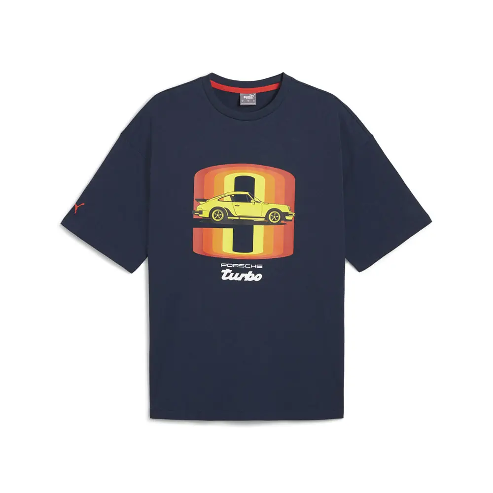 PUMA Mens Porsche Legacy 911 Graphic Crew Neck Short Sleeve Casual Tops Casual - Blue