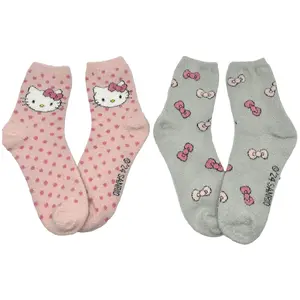 Hello Kitty Ladies' Set of 2 Cozy Crew Socks Hello Kitty Ladies' Set of 2 Cozy Crew Socks