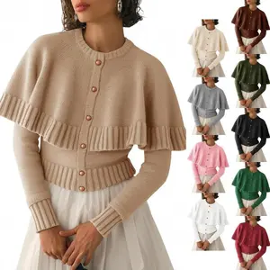 Women's cardigan long sleeved autumn knitted cardigan button fashion clothing 2025