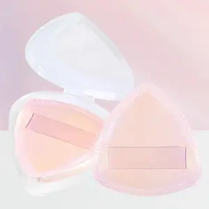Air Cushion Puff with Storage Box, Triangle Puff, Triangular Soft Wet and Dry Makeup Setting Sponge, Makeup Tool for Women & Girls, Triangle Powder Puff