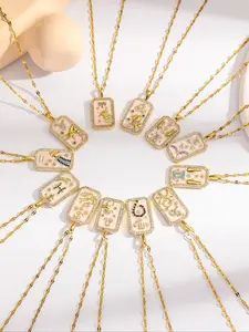 Zodiac Themed Pendant Necklace, Fashion Jewelry for Party, Daily Clothing Decor, Trendy All-match & Exquisite Jewelry for Birthday Gift, Dainty Necklace