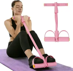 8-Tube Pedal Resistance Belt, 2026 Fashion Handle Natural Latex Exercise Belt for Abdomen, Waist, Arms & Legs, Home Fitness Equipment