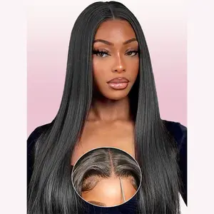 Megalook 13x6 Glueless Lace Frontal Wig Three-Go Easy Go Pre-Everything Ear To Ear Natural Hairline HD Lace Skin Melted Silky Straight Human Hair Wigs With Drawstring