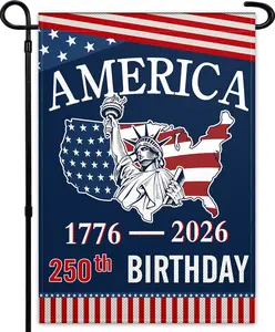 250th Anniversary Garden Flag 12x18 Inch 250 Years freedom Yard Flag Blessings America Patriotic Birthday Decor for Outside House Indoor Outdoor Vertical Sign