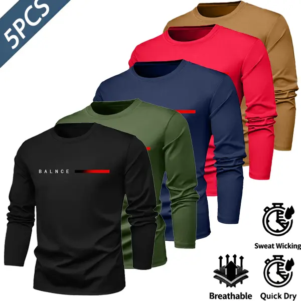 Men's New Athletic Quick-Dry Casual Long-Sleeve Shirt, Comfortable Golf/Tennis Wear, Riding Clothing, Fashion Sports Activewear Top