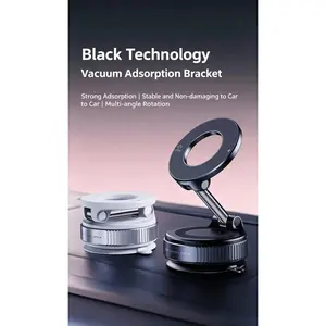 Foldable Retractable Vacuum Suction Magnetic Phone Holder - Dual-Sided Multifunctional Vehicle Accessories, Universal Hands-Free Bracket for Car & Desk Navigation Use