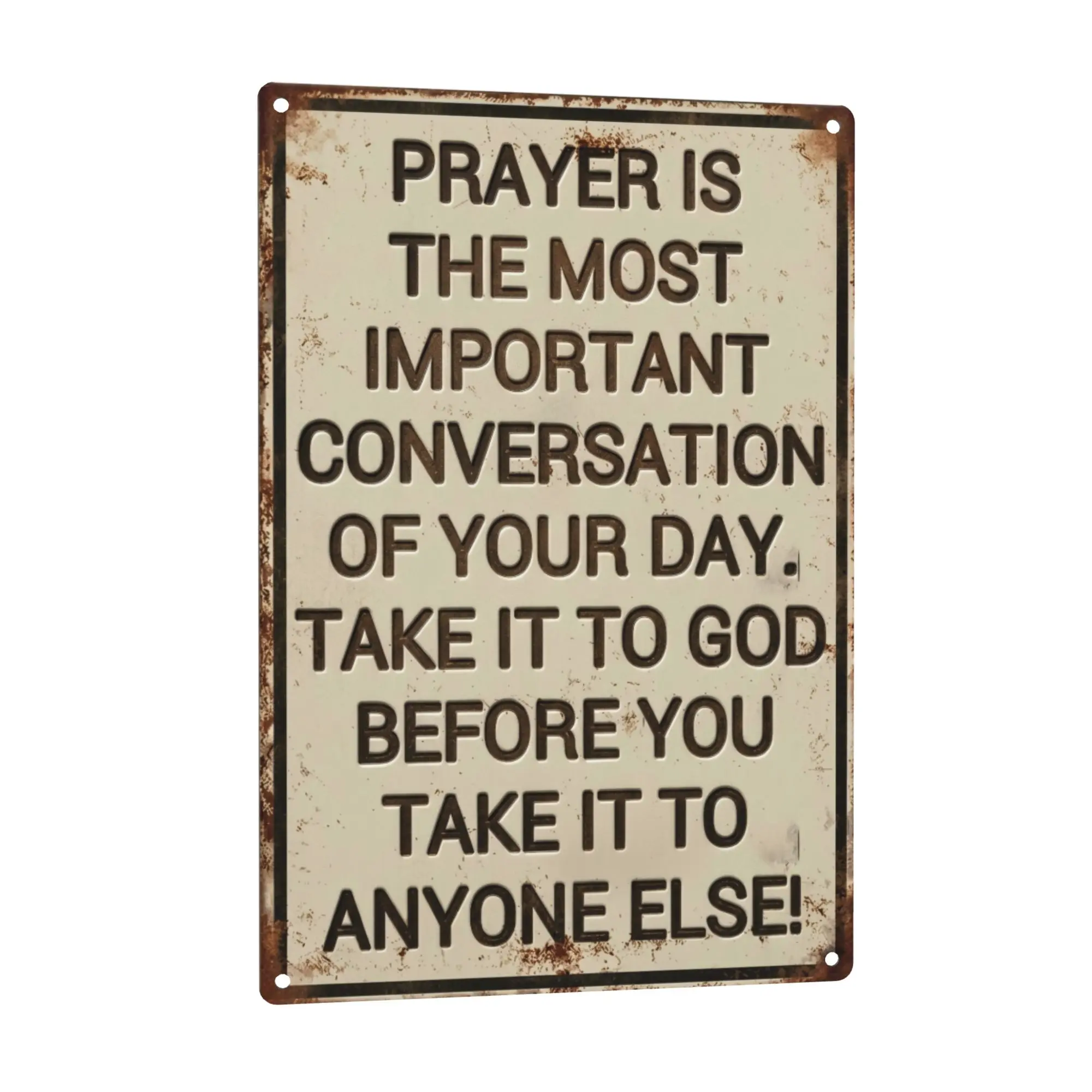 Christian Gifts for Men Women Prayer Is The Most Important Conversation of Your Day Vintage Tin Sign Religious Metal Wall Art for Home Church Prayer Room Office Chapel Decor 8x12 Inch wall  decor funky  home  decor faithful believer，SummerVibes