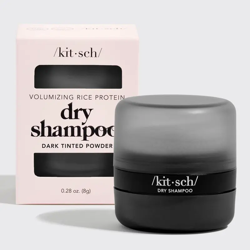 Kitsch Dry Shampoo Powder with Rice Protein for Women & Men - Volumizing, Unscented, No White Cast, Organic, Paraben Free, for Oily & Dark Hair - 8g