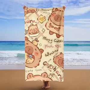 Cartoon bear print design, multi-functional beach towel/beach hand towel