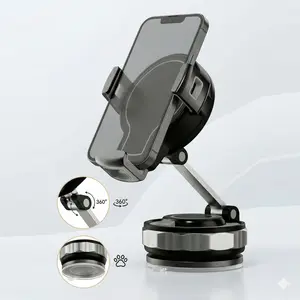 Car-mounted mobile phone holder, 360-degree rotation, suitable for car navigation and car dashboard, adjustable angle for both horizontal and vertical screens, suction cup fixed anti-slip mobile phone holder, suitable for iPhone and others.
