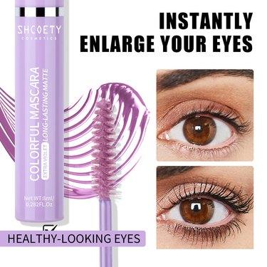 Women's 4-Color Colored Mascara Multi-Pack Set (Pink, Blue, Purple, Brown) - Waterproof, Long-Lasting, Smudge-Proof, Clump-Free, Featherlight Volumizing Tubing Mascara with Doll Eye Effect, Compact Travel-Friendly Cosmetic, Ideal for Daily Makeup, Gifting